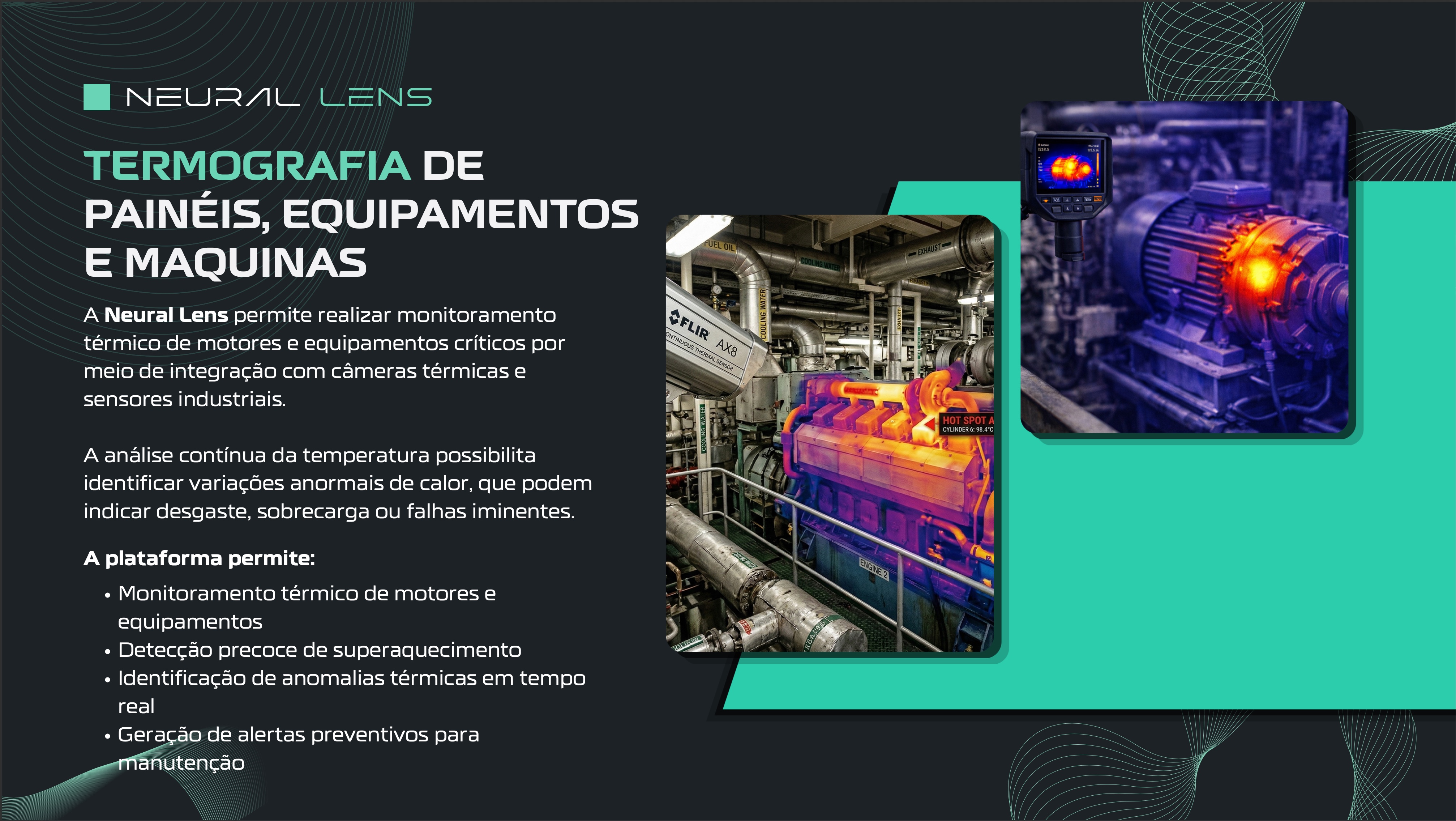 Termografia de painéis, equipamentos e máquinas